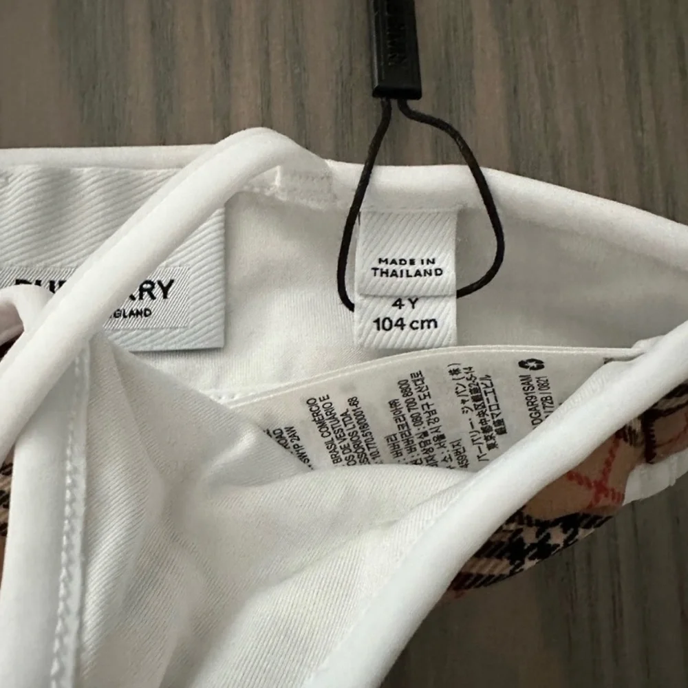 BURBERRY GIRLS MICRO CHECK TWO-PIECE SWIMSUIT